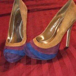 BAKERS Suede Heels MULTICOLOR Platform STILETTOS " LITA "